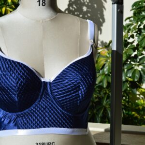 Navy blue quilted diamond bustier