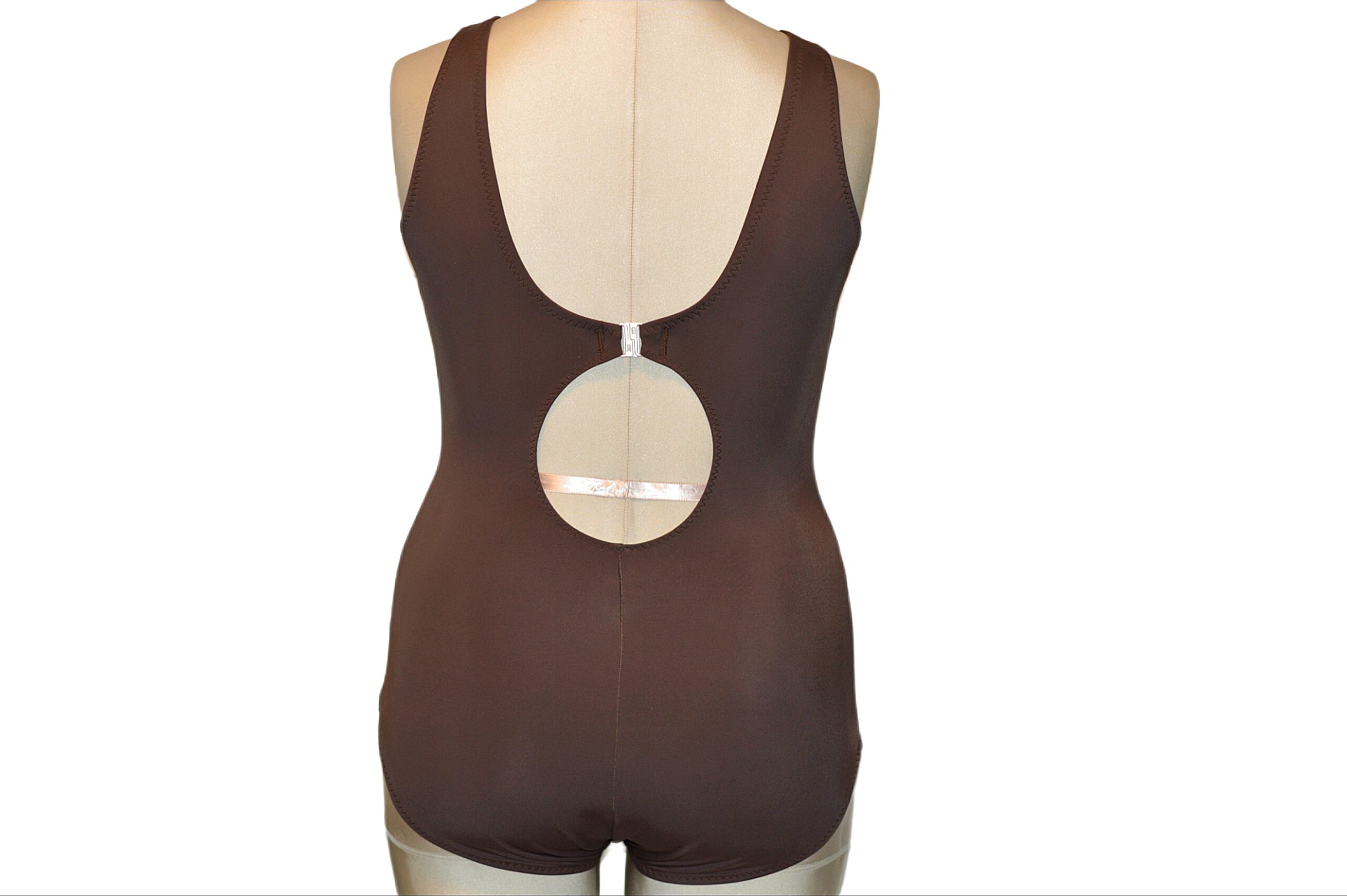 brown one piece swimsuit